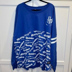 TEXAS RANGERS 2025 HARRY POTTER LONG SLEEVE BLUE SHIRT 3XL THEME NIGHT 5-18-25